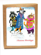 Dogs Skating Boxed Notes - Set of 8 Trifold Cards