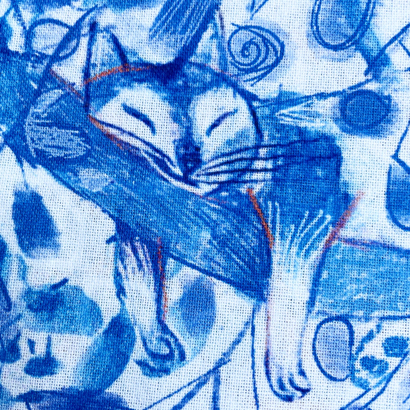 Blue Catousse Tea Towel