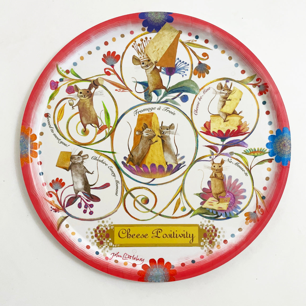 Cheese Positivity Circular Serving Tray