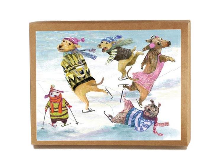 Dogs Skate Boxed Notes - Set of 8 Cards