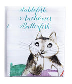 Asciugamano da tè della lista della spesa del pesce