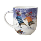 Mice Skating Porcelain Mug