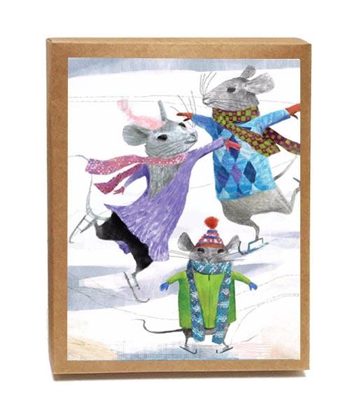 Mice Skating Boxed Notes - Set of 8 Cards