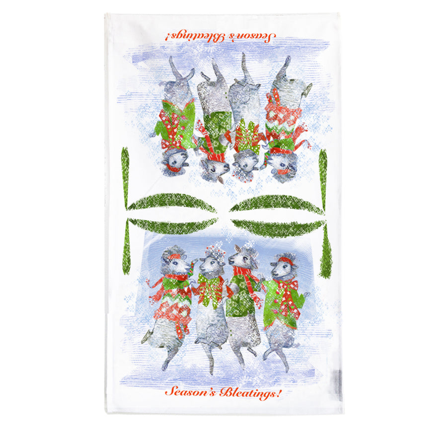 Season's Bleatings Tea Towel